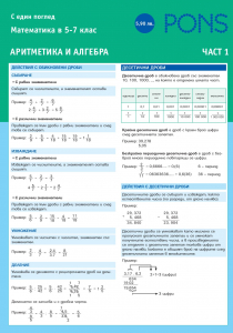 С един поглед Математиката в 5-7 клас - Част 1: Алгебра