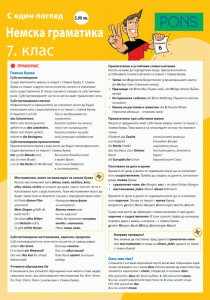 Немска граматика с един поглед 7 клас